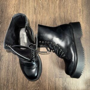 Jeffrey Campbell Black Combat Boots